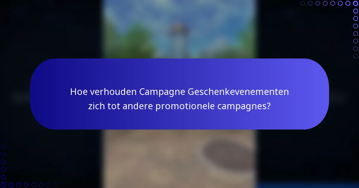 Hoe verhouden Campagne Geschenkevenementen zich tot andere promotionele campagnes?