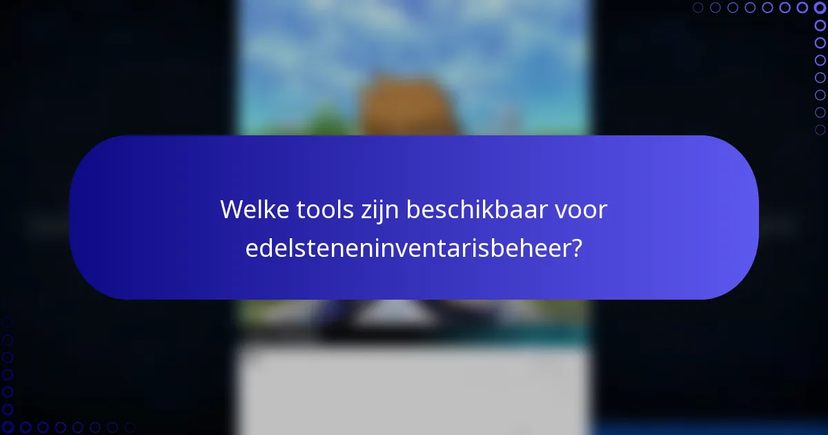 Welke tools zijn beschikbaar voor edelsteneninventarisbeheer?